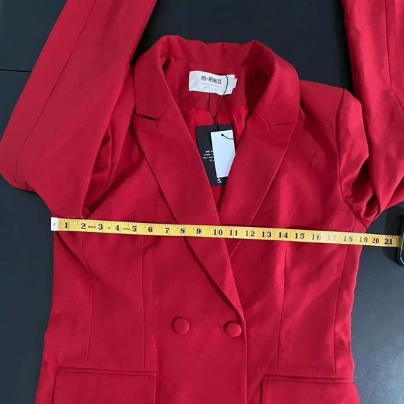 ASOS 4th & Reckless Blazer 90s Relaxed Double Breasted Office Siren New - Picture 9 of 14